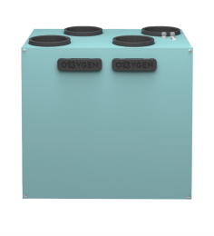 Rekuperators Oxygen EASY V400E, vertikāls, kreisās puses, 400 m³/h, entalpijas