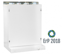 Rekuperators ENSY WAVE 200KH, vertikāls, labās puses, ar baltu tvaika nosūcēju un Wi‑Fi/Bluetooth vadības ierīci