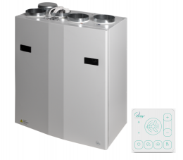 Rekuperators ENSY WAVE 350BH, vertikāls, labās puses pieslēgums, ar Wi-Fi un Bluetooth vadības ierīci